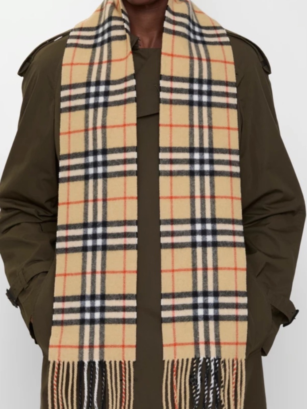 New In Box Burberry Cashmere Check Scarf